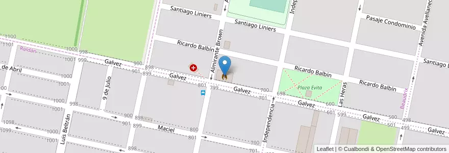 Mapa de ubicacion de Bomberos Voluntarios de Roldán en 阿根廷, Santa Fe, Departamento San Lorenzo, Municipio De Roldán, Roldán.