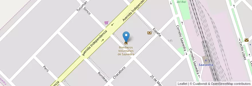 Mapa de ubicacion de Bomberos Voluntarios de Saavedra en 阿根廷, 布宜诺斯艾利斯省, Partido De Saavedra, Saavedra.