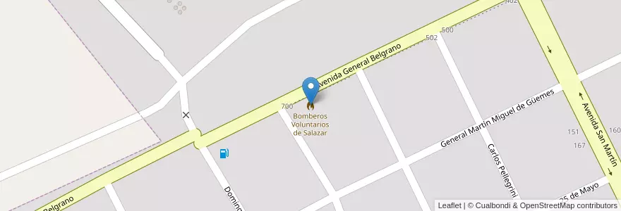 Mapa de ubicacion de Bomberos Voluntarios de Salazar en 阿根廷, 布宜诺斯艾利斯省, Partido De Daireaux, Salazar.