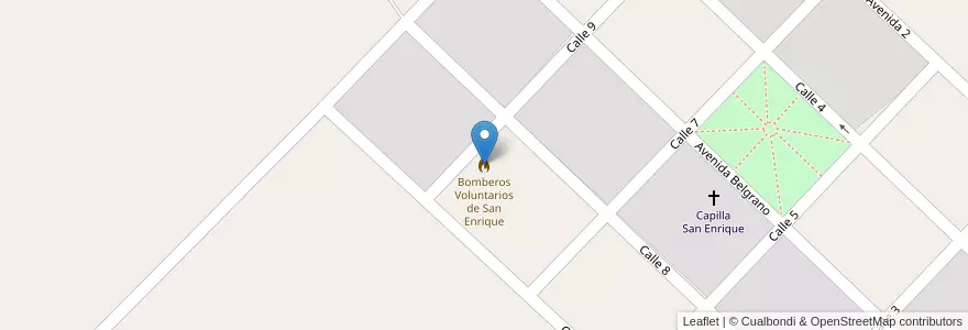 Mapa de ubicacion de Bomberos Voluntarios de San Enrique en Arjantin, Buenos Aires, Partido De Veinticinco De Mayo.