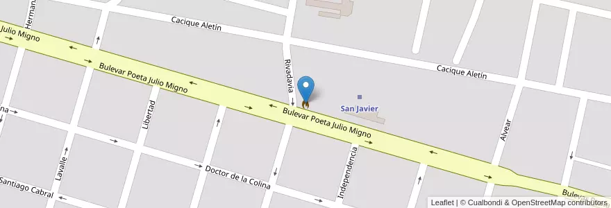 Mapa de ubicacion de Bomberos Voluntarios de San Javier en Arjantin, Santa Fe, Departamento San Javier, Municipio De San Javier.
