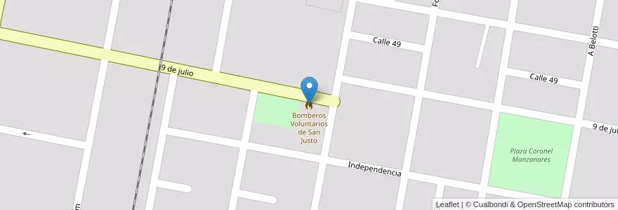 Mapa de ubicacion de Bomberos Voluntarios de San Justo en آرژانتین, سانتافه, Departamento San Justo, Municipio De San Justo, San Justo.
