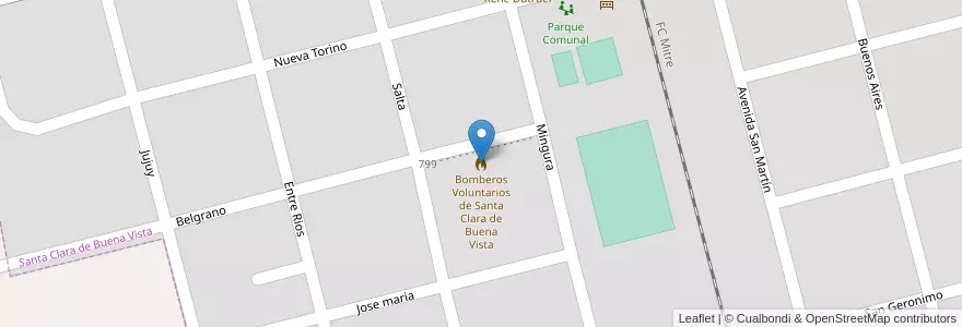 Mapa de ubicacion de Bomberos Voluntarios de Santa Clara de Buena Vista en Argentine, Santa Fe, Departamento Las Colonias, Municipio De Santa Clara De Buena Vista.