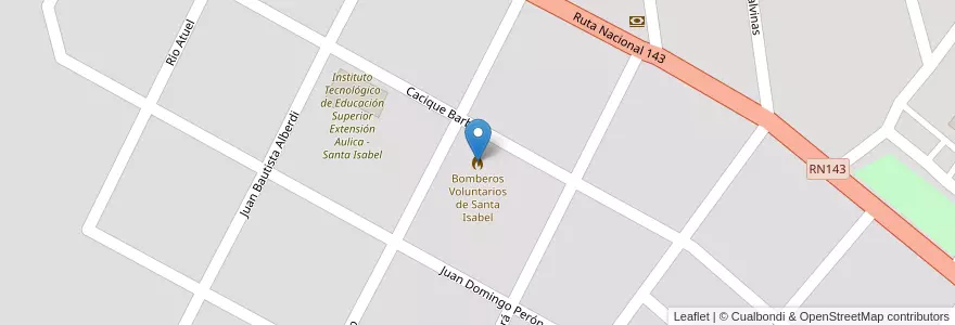 Mapa de ubicacion de Bomberos Voluntarios de Santa Isabel en 아르헨티나, La Pampa, Departamento Chalileo, Municipio De Santa Isabel.