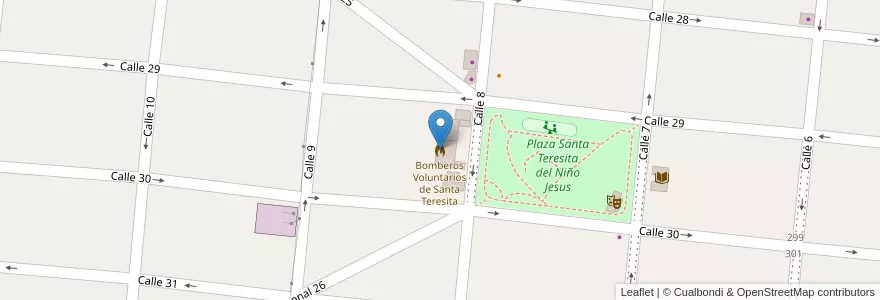 Mapa de ubicacion de Bomberos Voluntarios de Santa Teresita en アルゼンチン, ブエノスアイレス州, Partido De La Costa, Santa Teresita.
