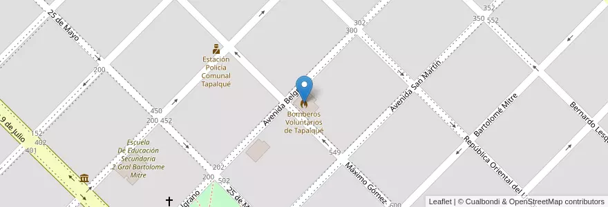 Mapa de ubicacion de Bomberos Voluntarios de Tapalqué en Arjantin, Buenos Aires, Partido De Tapalqué.