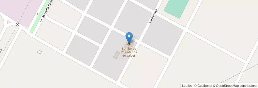 Mapa de ubicacion de Bomberos Voluntarios de Valdes en Argentina, Provincia Di Buenos Aires, Partido De Veinticinco De Mayo.