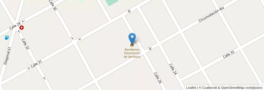 Mapa de ubicacion de Bomberos Voluntarios de Verónica en Arjantin, Buenos Aires, Partido De Punta Indio.