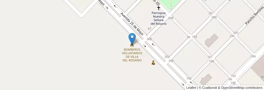 Mapa de ubicacion de BOMBEROS VOLUNTARIOS DE VILLA DEL ROSARIO en Argentina, Provincia Di Entre Ríos, Departamento Federación, Distrito Mandisoví, Villa Del Rosario.