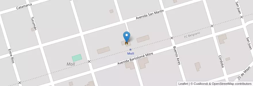 Mapa de ubicacion de Bomberos Voluntarios de Villa Moll en Arjantin, Buenos Aires, Partido De Navarro, Moll.
