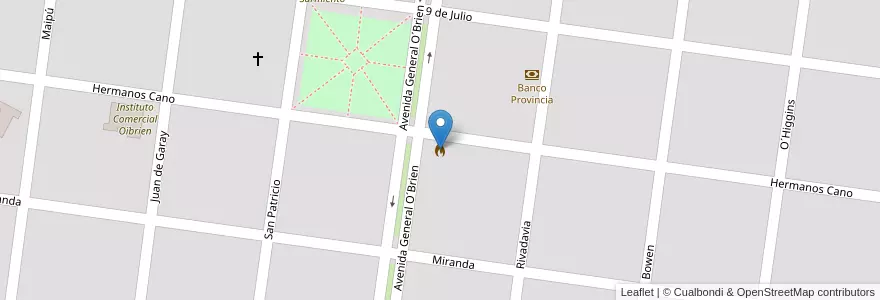 Mapa de ubicacion de Bomberos Voluntarios O`Brien en Arjantin, Buenos Aires, Partido De Bragado, Cuartel O´Brien, Eduardo O'Brien.