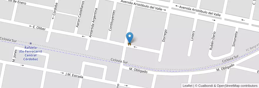 Mapa de ubicacion de Bomberos Voluntarios Rafaela en 아르헨티나, Santa Fe, Departamento Castellanos, Municipio De Rafaela.