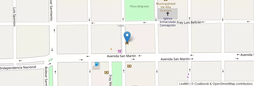Mapa de ubicacion de Bomberos Voluntarios Villa Ocampo en Argentine, Santa Fe, Departamento General Obligado, Municipio De Villa Ocampo.