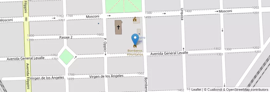 Mapa de ubicacion de Bomberos Voluntarios en الأرجنتين, سانتا في, Departamento Rosario, Municipio De Villa Gobernador Gálvez, Villa Gobernador Gálvez.