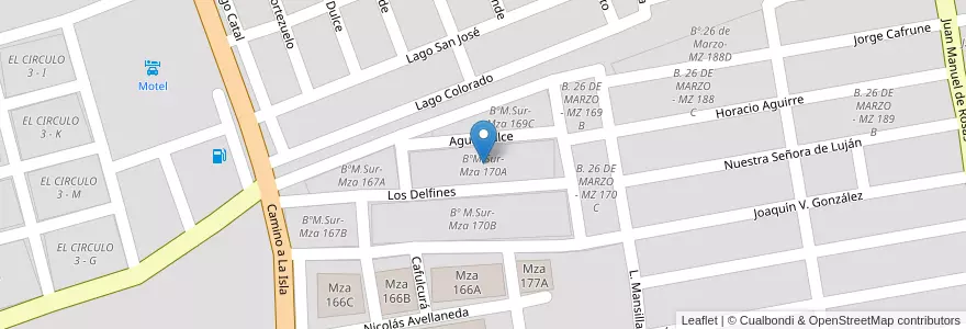 Mapa de ubicacion de BºM.Sur-Mza 170A en アルゼンチン, サルタ州, Capital, Municipio De Salta, Salta.