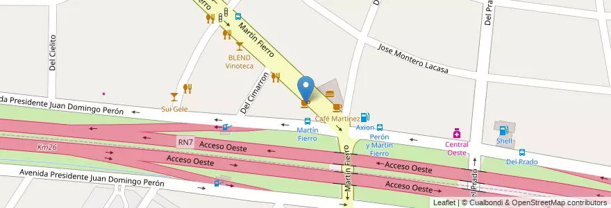Mapa de ubicacion de Bonafide en Argentinië, Buenos Aires, Partido De Ituzaingó, Villa Udaondo.