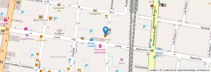 Mapa de ubicacion de Bonafide en Arjantin, Buenos Aires, Partido De Lomas De Zamora, Lomas De Zamora.