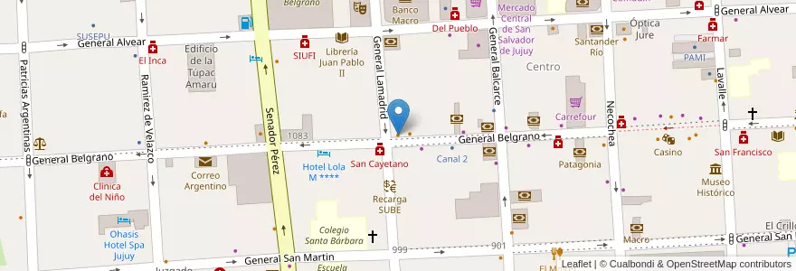 Mapa de ubicacion de Bonafide en アルゼンチン, フフイ州, Departamento Doctor Manuel Belgrano, Municipio De San Salvador De Jujuy.