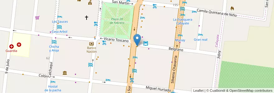 Mapa de ubicacion de Bonafide en アルゼンチン, サルタ州, Cafayate, Municipio De Cafayate.