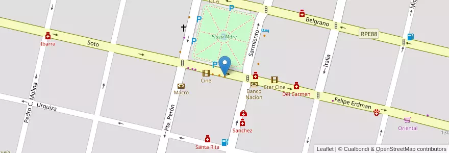 Mapa de ubicacion de Bonafide en 아르헨티나, Córdoba, Departamento San Javier, Pedanía Dolores, Municipio De Villa Dolores, Villa Dolores.