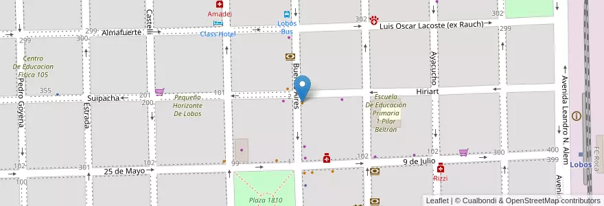 Mapa de ubicacion de Bonafide en Argentinië, Buenos Aires, Partido De Lobos, Lobos.