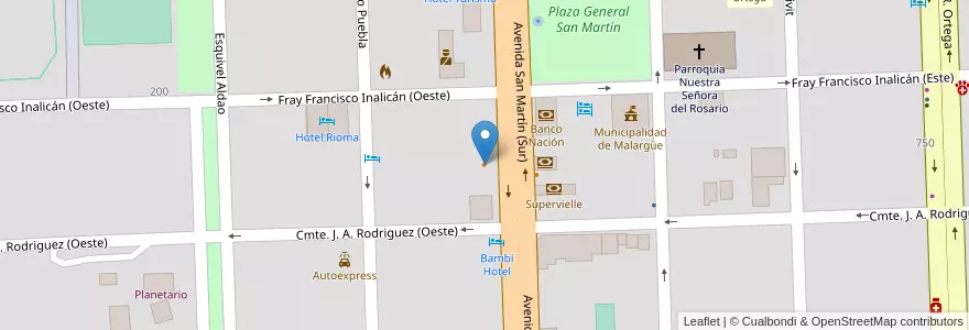 Mapa de ubicacion de Bonafide en Аргентина, Чили, Мендоса, Departamento Malargüe, Distrito Ciudad De Malargüe.