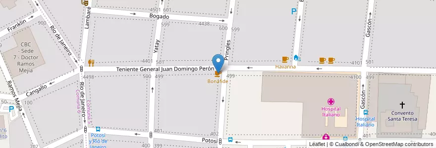 Mapa de ubicacion de Bonafide, Almagro en Argentinië, Ciudad Autónoma De Buenos Aires, Comuna 5, Buenos Aires.