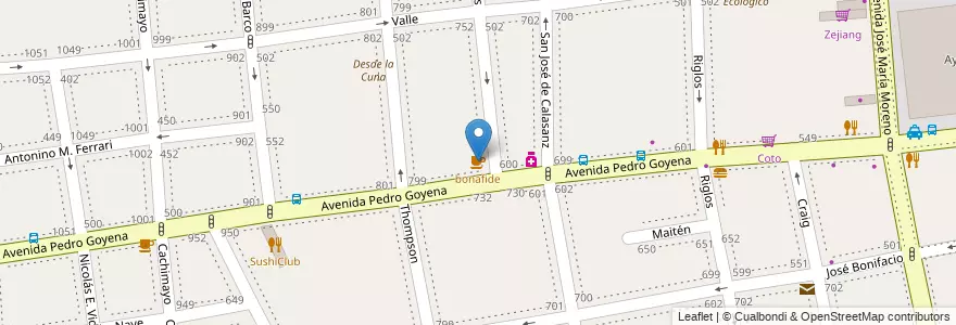 Mapa de ubicacion de bonafide, Caballito en 아르헨티나, Ciudad Autónoma De Buenos Aires, 부에노스아이레스, Comuna 6.