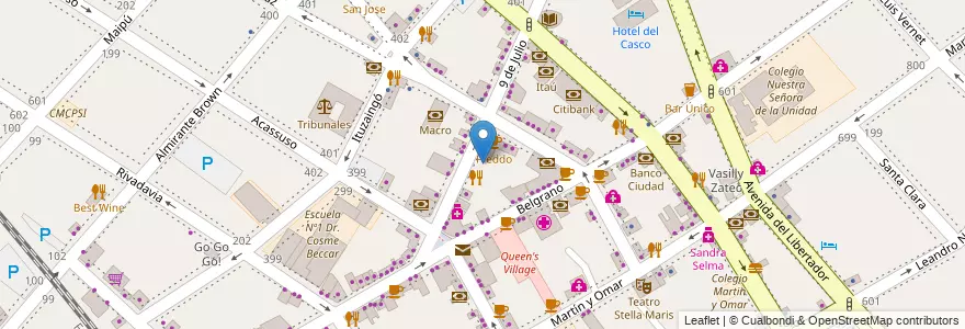 Mapa de ubicacion de Bonafide Café en Arjantin, Buenos Aires, Partido De San Isidro, San Isidro.