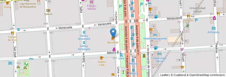 Mapa de ubicacion de Bonafide, Montserrat en 阿根廷, Ciudad Autónoma De Buenos Aires, Comuna 1, 布宜诺斯艾利斯.