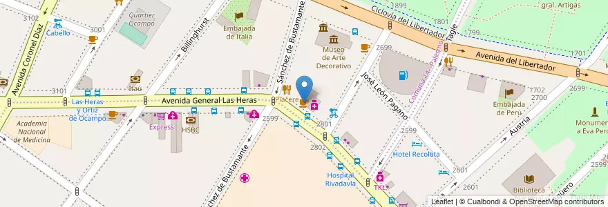 Mapa de ubicacion de Bonafide, Palermo en Аргентина, Буэнос-Айрес, Comuna 2, Буэнос-Айрес.