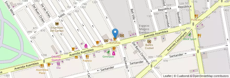 Mapa de ubicacion de Bonafide, Parque Chacabuco en 阿根廷, Ciudad Autónoma De Buenos Aires, Comuna 7, 布宜诺斯艾利斯.