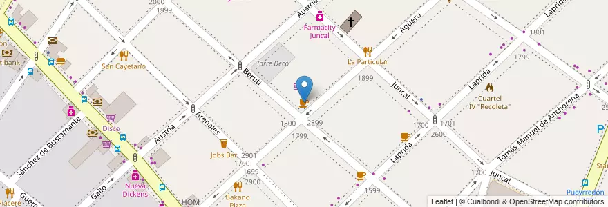Mapa de ubicacion de Bonafide, Recoleta en アルゼンチン, Ciudad Autónoma De Buenos Aires, Comuna 2, ブエノスアイレス.