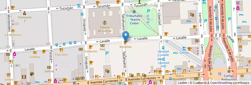 Mapa de ubicacion de Bonafide, San Nicolas en アルゼンチン, Ciudad Autónoma De Buenos Aires, Comuna 1, ブエノスアイレス.
