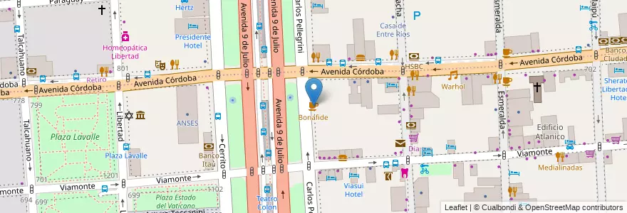 Mapa de ubicacion de Bonafide, San Nicolas en Arjantin, Ciudad Autónoma De Buenos Aires, Comuna 1, Buenos Aires.