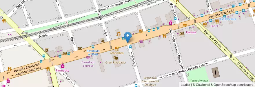 Mapa de ubicacion de Bonafide, Velez Sarsfield en 아르헨티나, Ciudad Autónoma De Buenos Aires, 부에노스아이레스, Comuna 10.