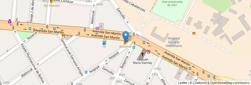 Mapa de ubicacion de Bonafide, Villa del Parque en アルゼンチン, Ciudad Autónoma De Buenos Aires, ブエノスアイレス, Comuna 15.