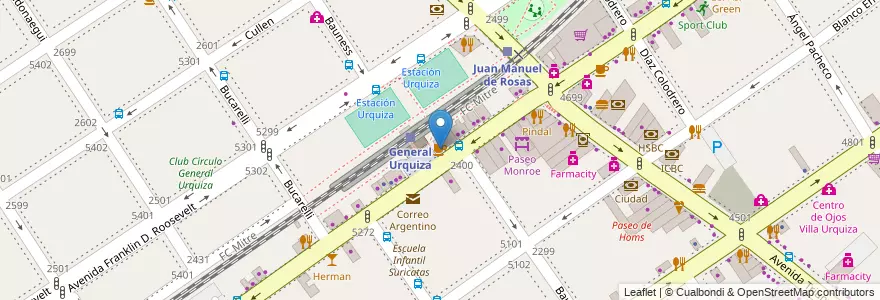 Mapa de ubicacion de Bonafide, Villa Urquiza en 阿根廷, Ciudad Autónoma De Buenos Aires, Comuna 12, 布宜诺斯艾利斯.
