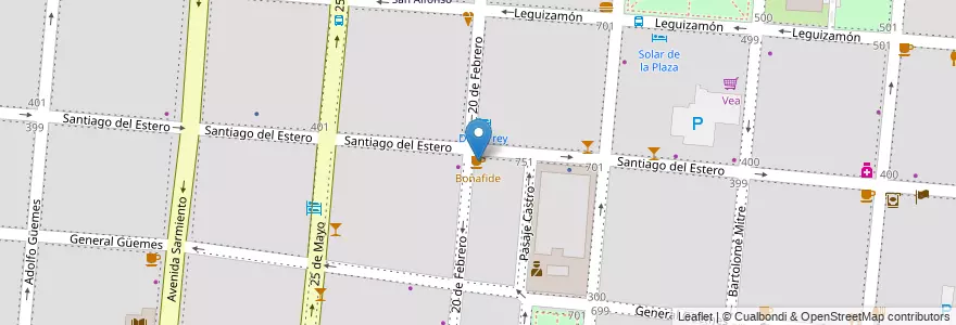 Mapa de ubicacion de Bonafide en Аргентина, Сальта, Capital, Municipio De Salta, Salta.