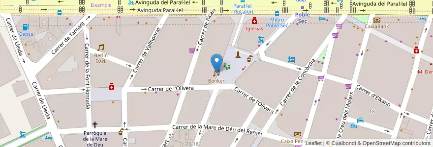Mapa de ubicacion de Bonker en Espanha, Catalunha, Barcelona, Barcelonès, Barcelona.
