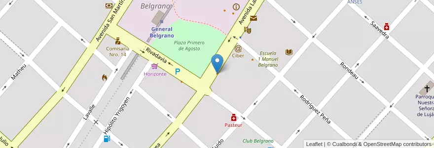 Mapa de ubicacion de Bonnement en アルゼンチン, ブエノスアイレス州, Partido De General Belgrano, General Belgrano.
