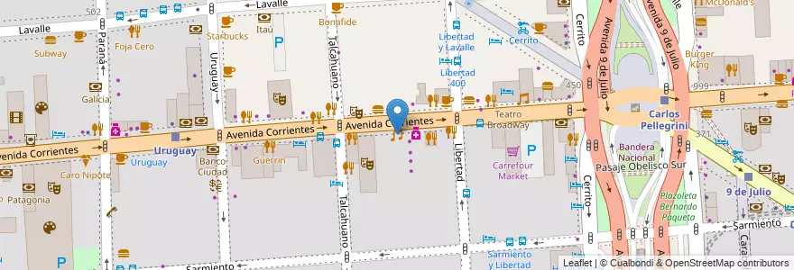 Mapa de ubicacion de Bonus track, San Nicolas en الأرجنتين, Ciudad Autónoma De Buenos Aires, Comuna 1, Buenos Aires.