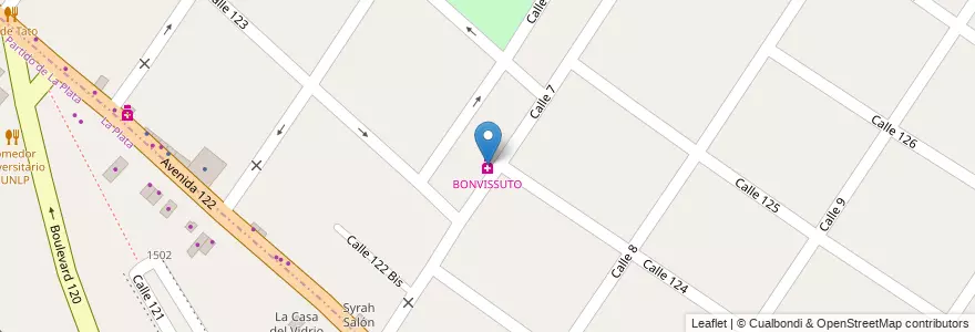 Mapa de ubicacion de BONVISSUTO en Arjantin, Buenos Aires, Partido De Berisso.