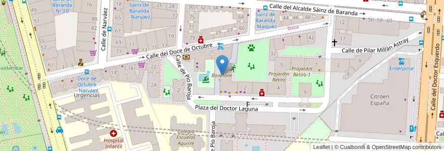 Mapa de ubicacion de Booklane en Испания, Мадрид, Мадрид, Área Metropolitana De Madrid Y Corredor Del Henares, Мадрид.