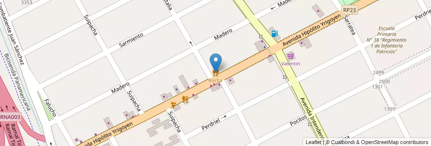 Mapa de ubicacion de Borba en Argentinië, Buenos Aires, Partido De San Fernando, San Fernando.