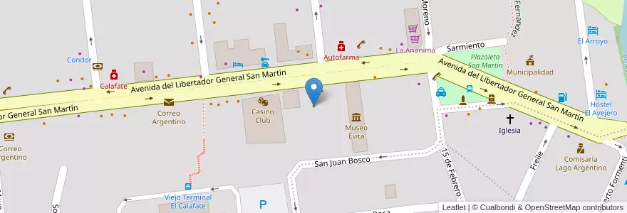 Mapa de ubicacion de Borges & Álvarez en Аргентина, Xii Магальянес-И-Ла-Антарктика-Чилена, Чили, Санта-Крус, El Calafate, Lago Argentino.