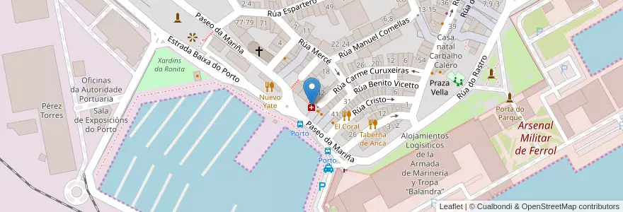 Mapa de ubicacion de Borja Martínez González de Lema en Espagne, Galice, A Corogne, Ferrol.