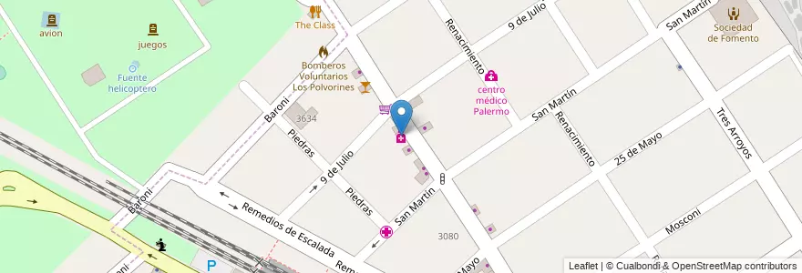 Mapa de ubicacion de Borrino en アルゼンチン, ブエノスアイレス州, Partido De Malvinas Argentinas, Los Polvorines.