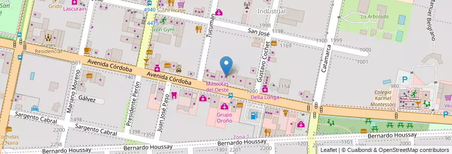 Mapa de ubicacion de Borsatto Inmobiliaria en Argentinien, Santa Fe, Departamento Rosario, Municipio De Funes, Funes.