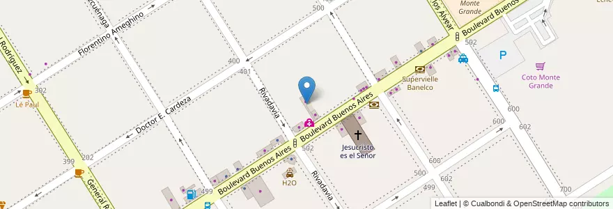 Mapa de ubicacion de Bosch Service en Argentina, Provincia Di Buenos Aires, Partido De Esteban Echeverría, Monte Grande.